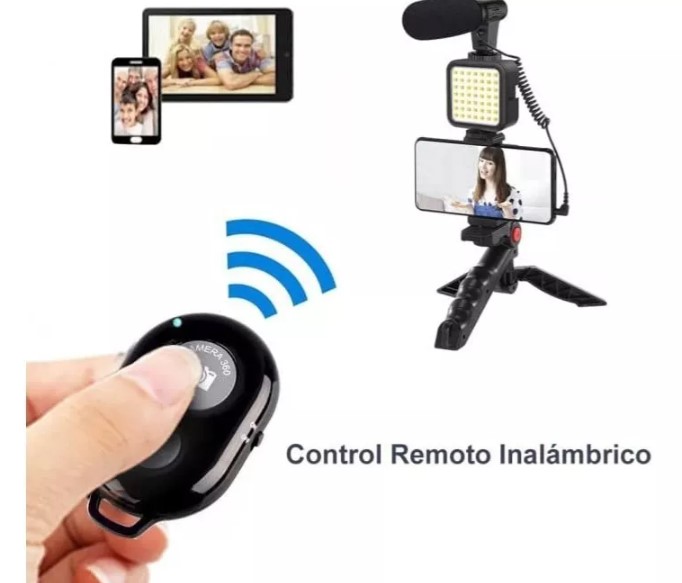 Tripode De Celular Con Luz Y Microfono - Imagen 6