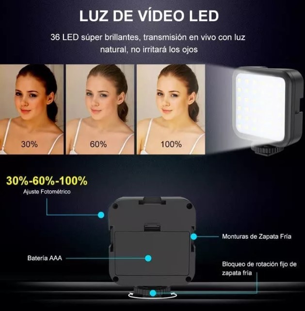 Tripode De Celular Con Luz Y Microfono - Imagen 7