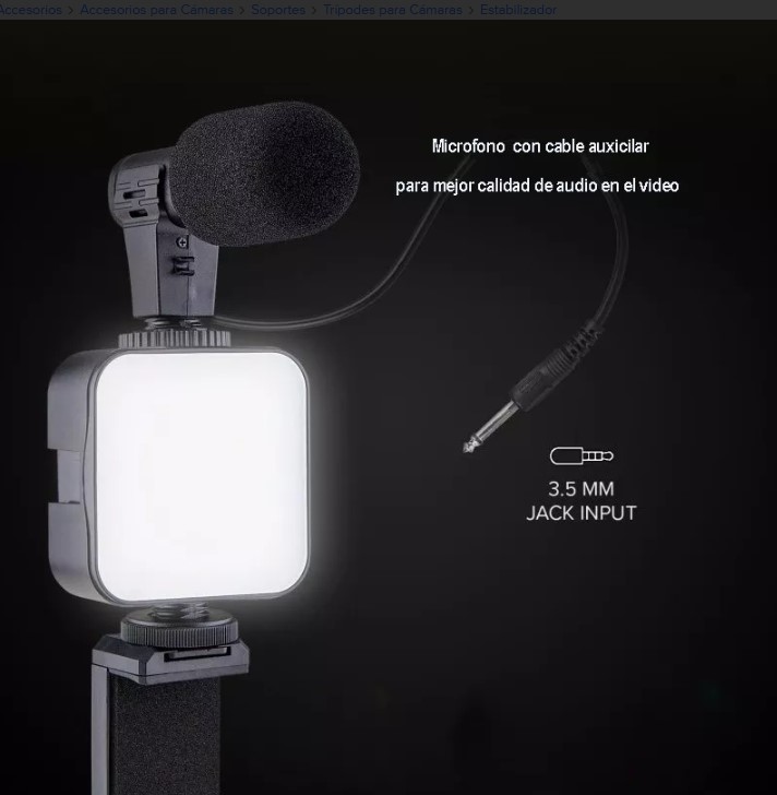 Tripode De Celular Con Luz Y Microfono - Imagen 8