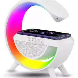 Parlante RGB Lámpara de Mesa Multicolor Con Cargador Inalambrico