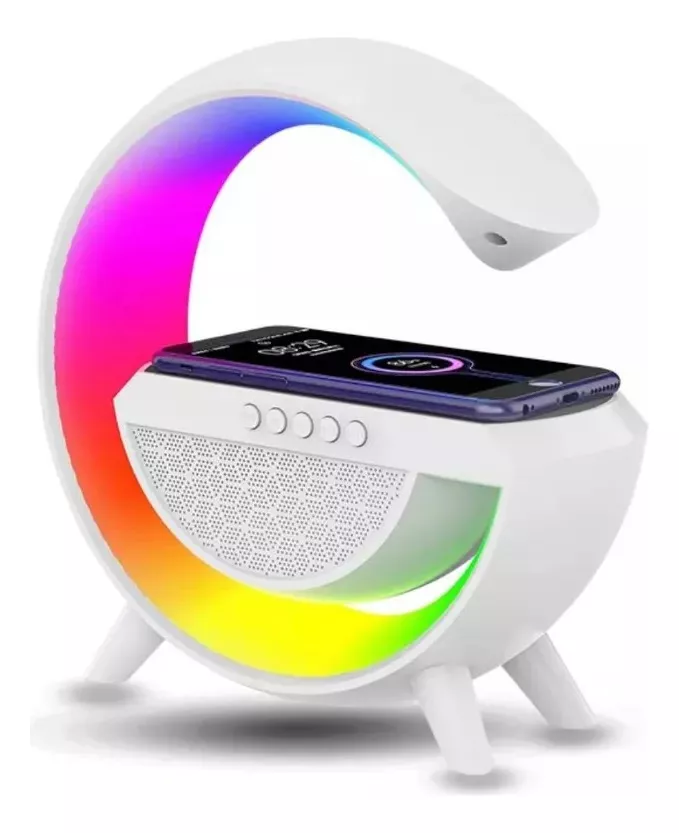 Parlante RGB Lámpara de Mesa Multicolor Con Cargador Inalambrico