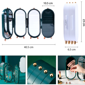 Joyero organizador plegable con espejo