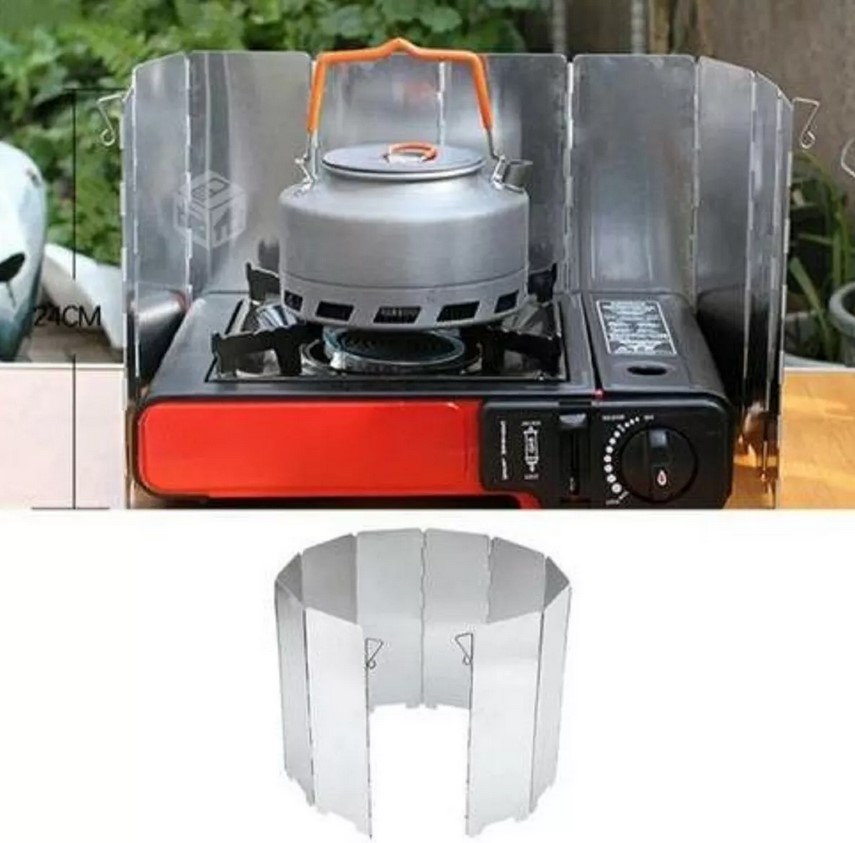 Protector De Viento Para Cocinilla Portatil Camping 84x24cm - Imagen 2