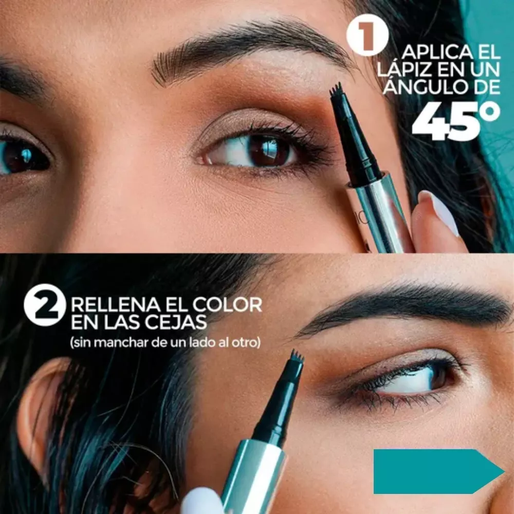 Lápiz liquido de cejas qic de cuatro puntas impermeable - Imagen 5